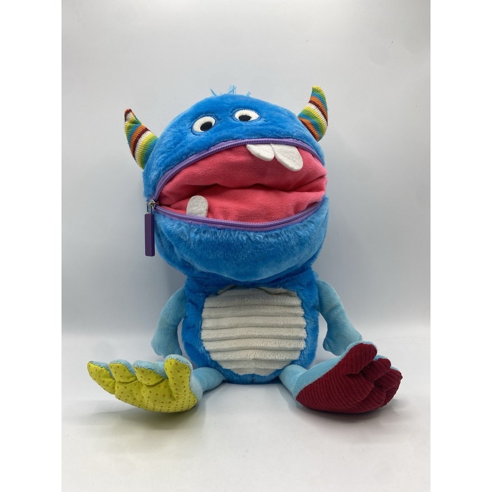Make Believe Ideas Blue Worry Monster Plush Zipper Mouth Sensory Toy 2023